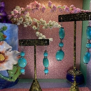 Acrylic Earrings with Rhinestones